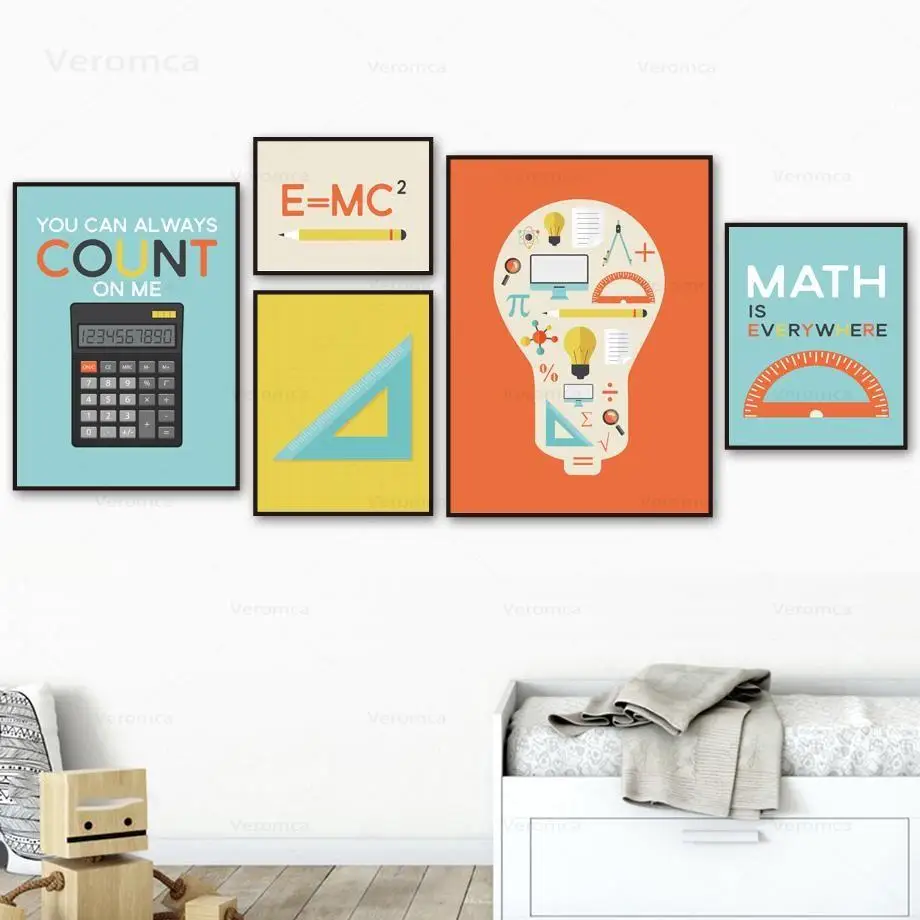 

Math Education Poster for Children Math Learning Tools Decor Canvas Painting Wall Art Modular Pictures for Study Room