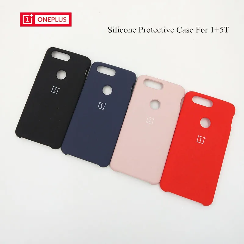 Оригинальный чехол для Oneplus 5 T задняя крышка из жидкого силикона мягкий
