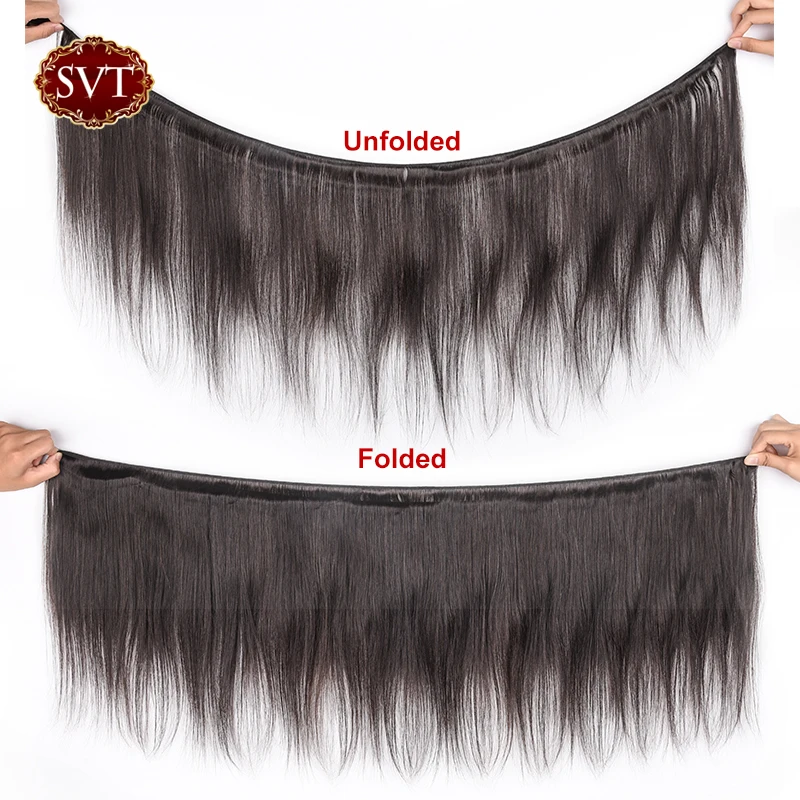 SVT волосы индийские прямые пряди с закрытием 8-26 &quotсредний коэффициент 4 шт./лот не