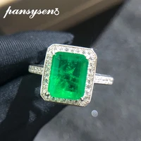 pansysen vintage 100 925 sterling silver emerald simulated moissanite gemstone rings for women men anniversary gifts wholesale