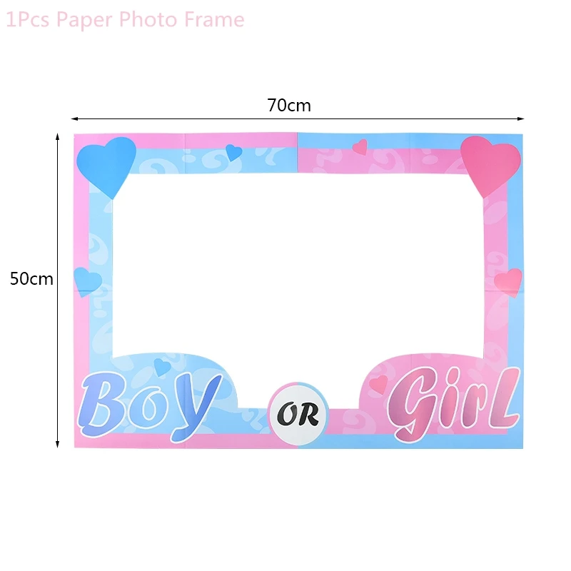 1pcs photo frame Вечерние украшения для мальчиков или девочек, баннеры с воздушными шарами, одноразовые столовые приборы для мальчиков и девочек, украшения для душа для малышей, воздушные шары - Цвет: 1pcs photo frame