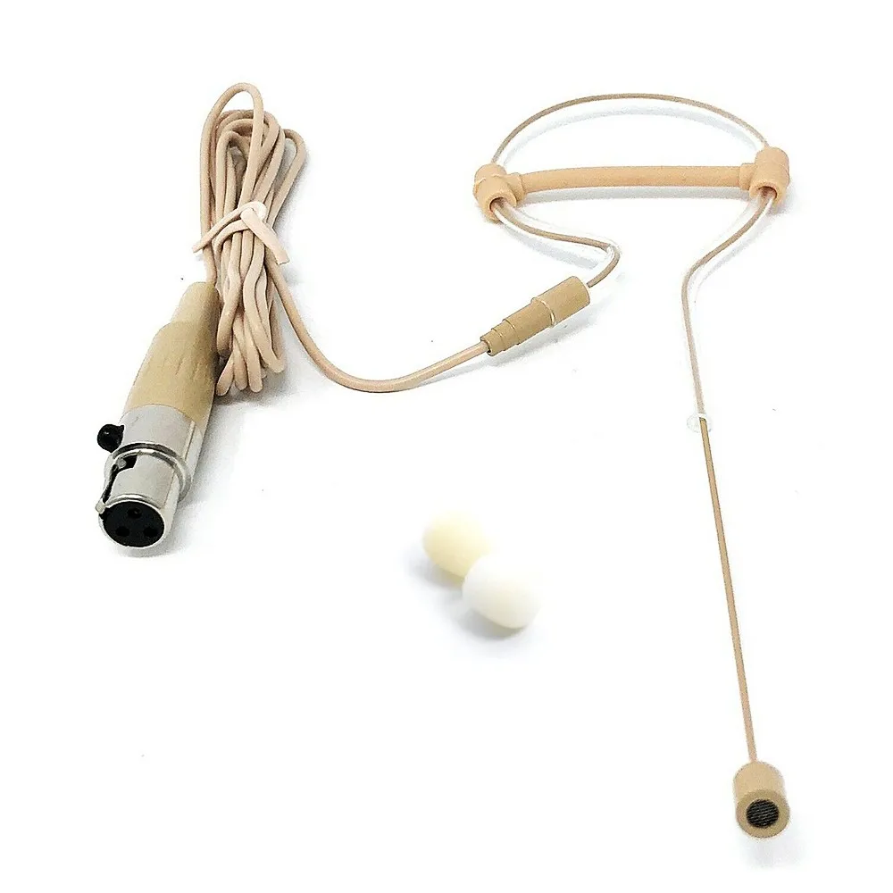 

Quality Beige Single Earhook Headset Mic Headworn Microphone Mini 3-Pin XLR Pyle Professional Microphone Accessories ZD-1730C