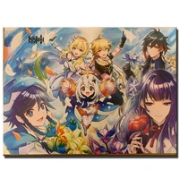 video game genshin impact decoration diamond mosaic anime picture character diamond painting kids room for modern home decor