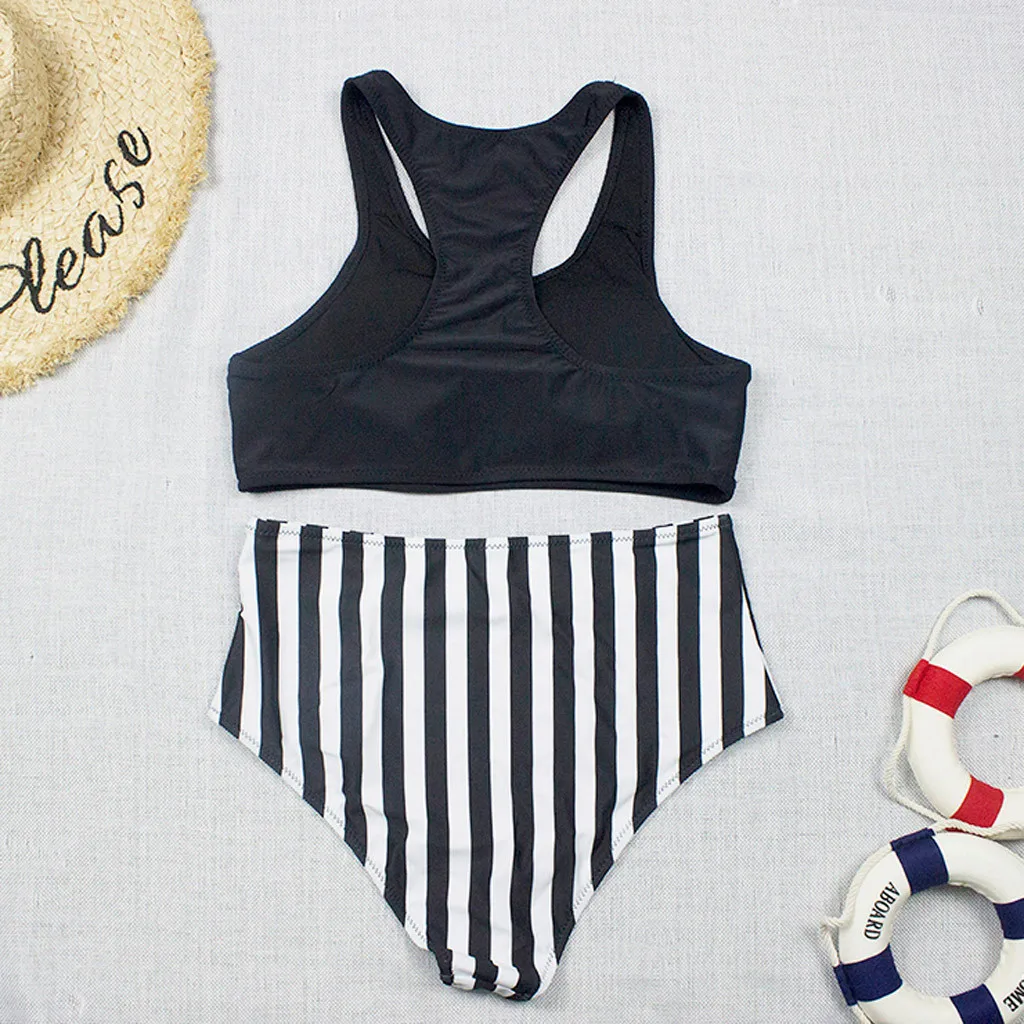Женский купальник Kancoold летний пикантный комплект бикини в полоску с высокой