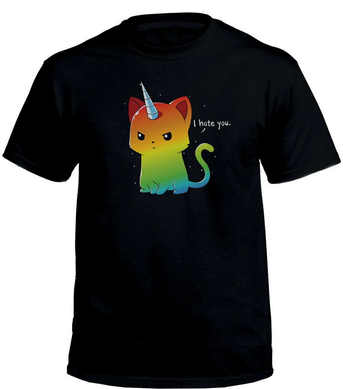 Милый котенок Единорог Топы Футболка мужская и женская Забавные футболки