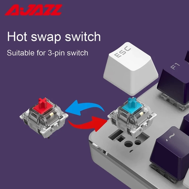 ajazz ak35i hot plug switch mechanical keyboard 104key anti ghosting backlight keyboard macro definition desktop mechanical game free global shipping