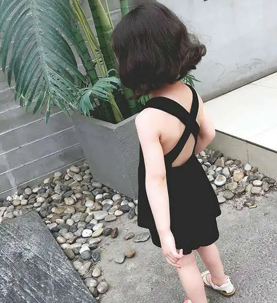 Новинка Лето 2020 платье для девочек в европейском и американском стиле черное