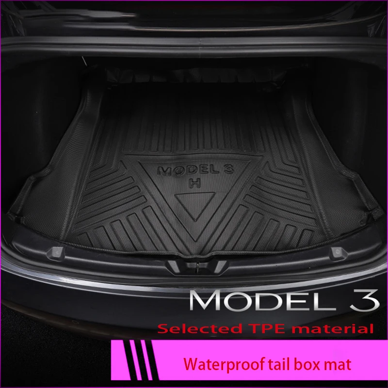 

TPO Car Rear Trunk Mat For Tesla Model 3 Waterproof Protective Pads Cargo Liner Trunk Tray Floor Mat Accessories 2013 2014 2021