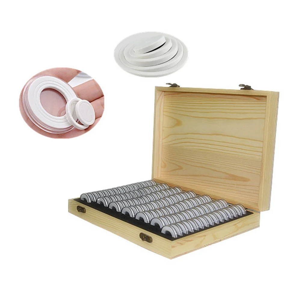 

100 Grid Coin Capsules Protection Collection Storage Box Universal EVA Wear-resistant Wooden Box Coin Organizer Box