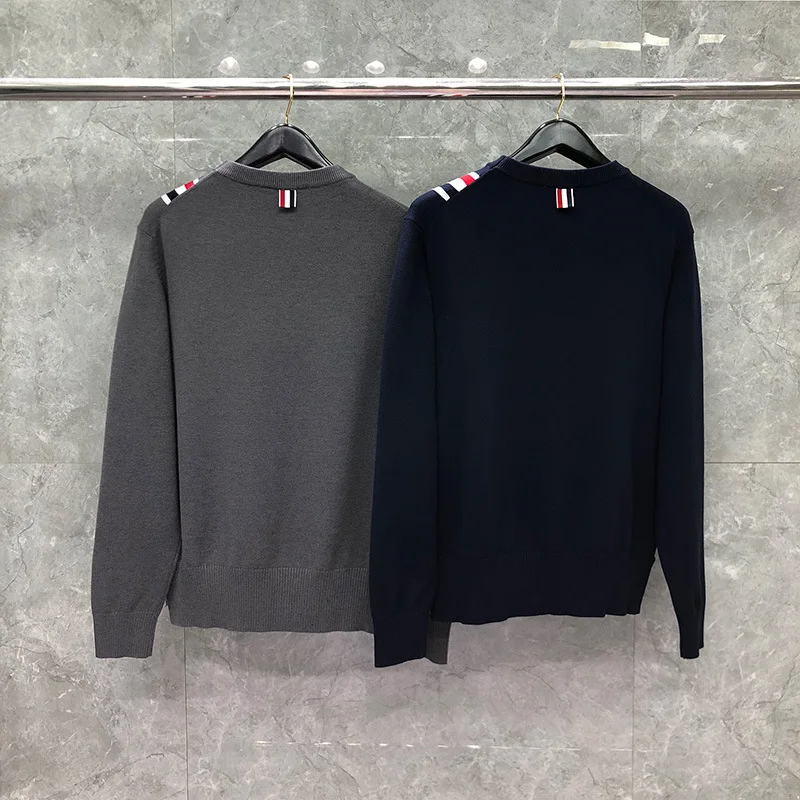 

Fashion TB 2021 THOM Brand Sweaters Men Women Slim Fit O-Neck Pullovers Clothing Striped Wool Cotton Solid Winter Casual Coat