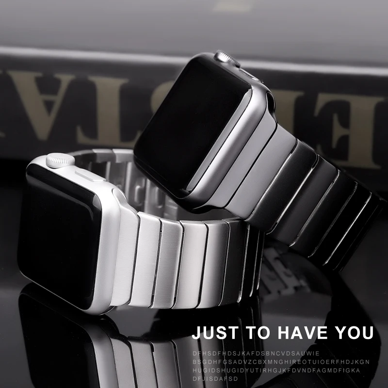Ремешок из нержавеющей стали для Apple Watch band 44/40 мм металлический браслет с