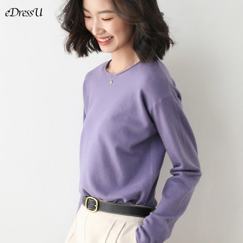 10 Colors O Neck Jumper Women Korean Pullover Casual Sweater Loose Knitwear Simple Autumn Winter Office Lady Streetwear HW-2021 | Женская