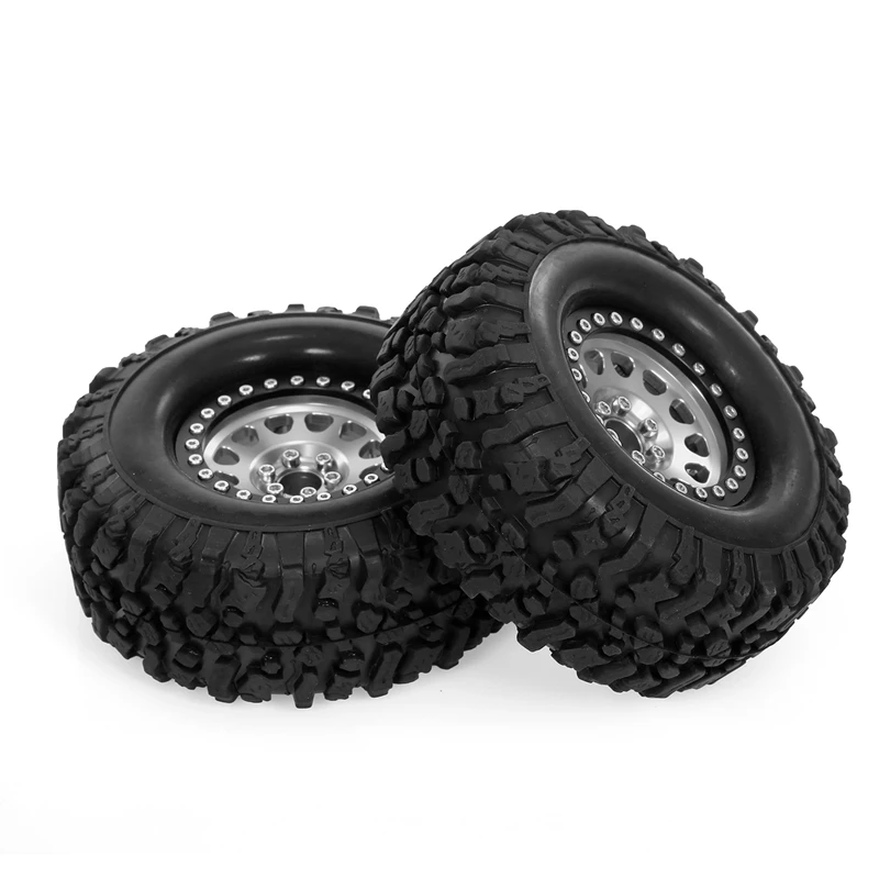 4Pcs High Grip 2.2 Inch Rubber Tire Alloy Beadlock Rims Wheel for Traxxas Trx4 Hsp Tamiya Axial Scx10 D90 RC Car | Игрушки и хобби
