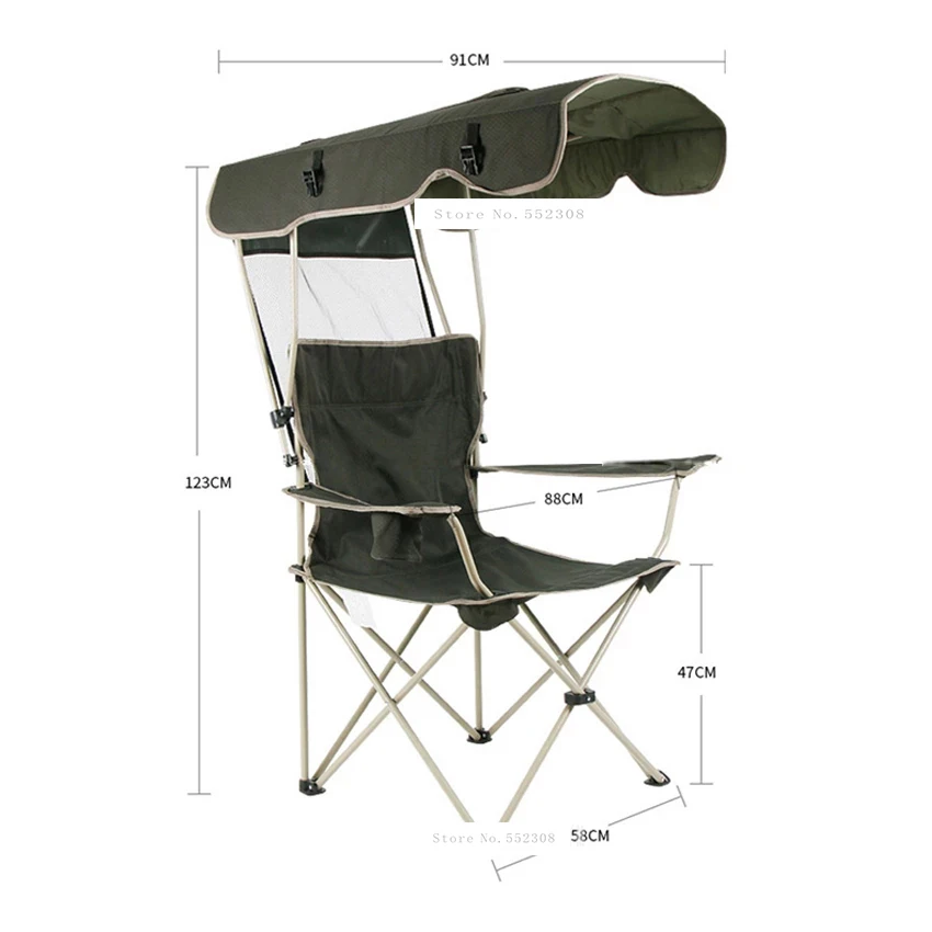 구매 휴대용 접이식 낚시 의자, 양산 옥스포드 패브릭 스틸 튜브 비치 의자 등받이 접이식 피크닉 캠핑 야외 의자