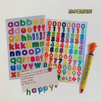 2pcset ins best dazzling laser english alphanumeric stickers diary kawaii notebook sealing stickers stationery label sticker