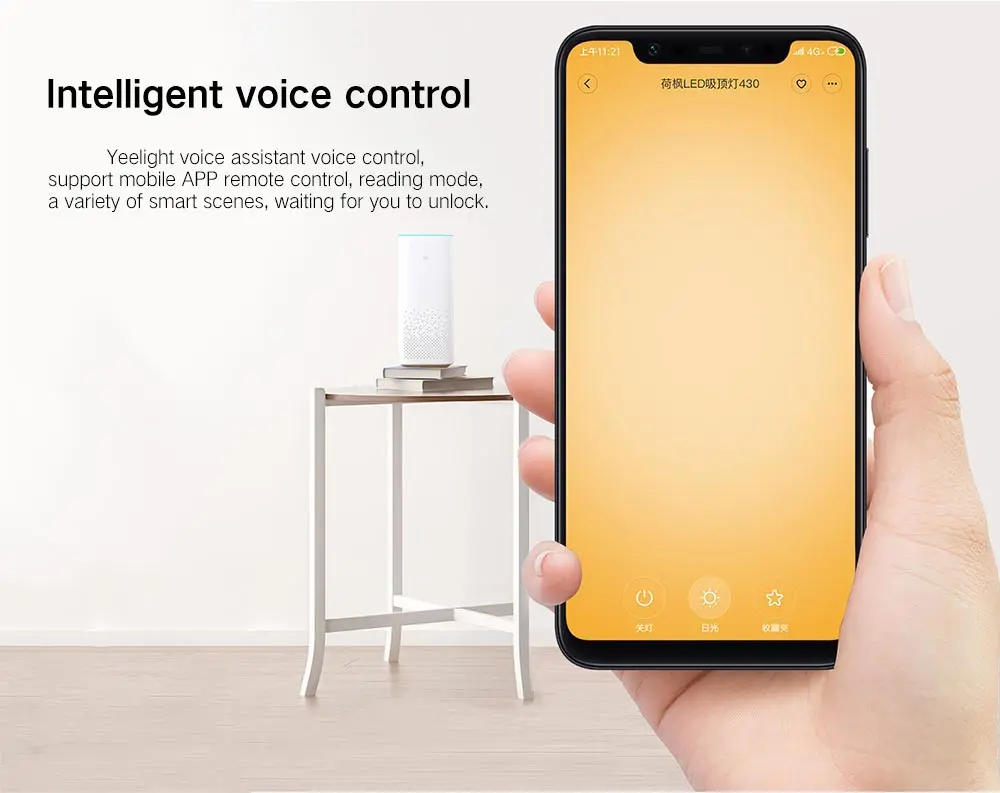 Xiaomi Yeelight YILAI YlXD05Yl 480 умный светодиодный потолочный светильник 32 Вт Простой Круглый приложение голосовое дистанционное управление окружающее освещение умный дом