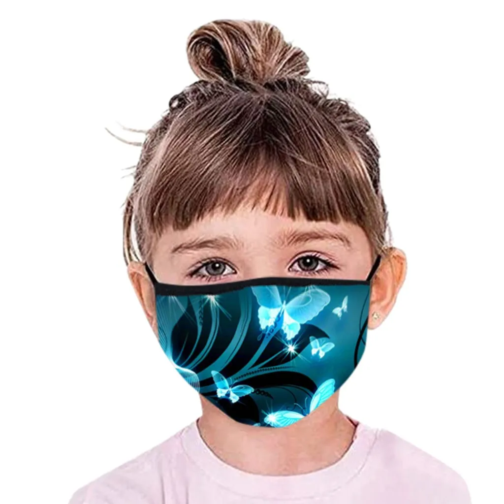 

1pc Kids Children's 3d Mask Outdoor Cotton butterfly Printing Face Mask Dustproof Washable Mouth Cover Mascarillas Children Mask