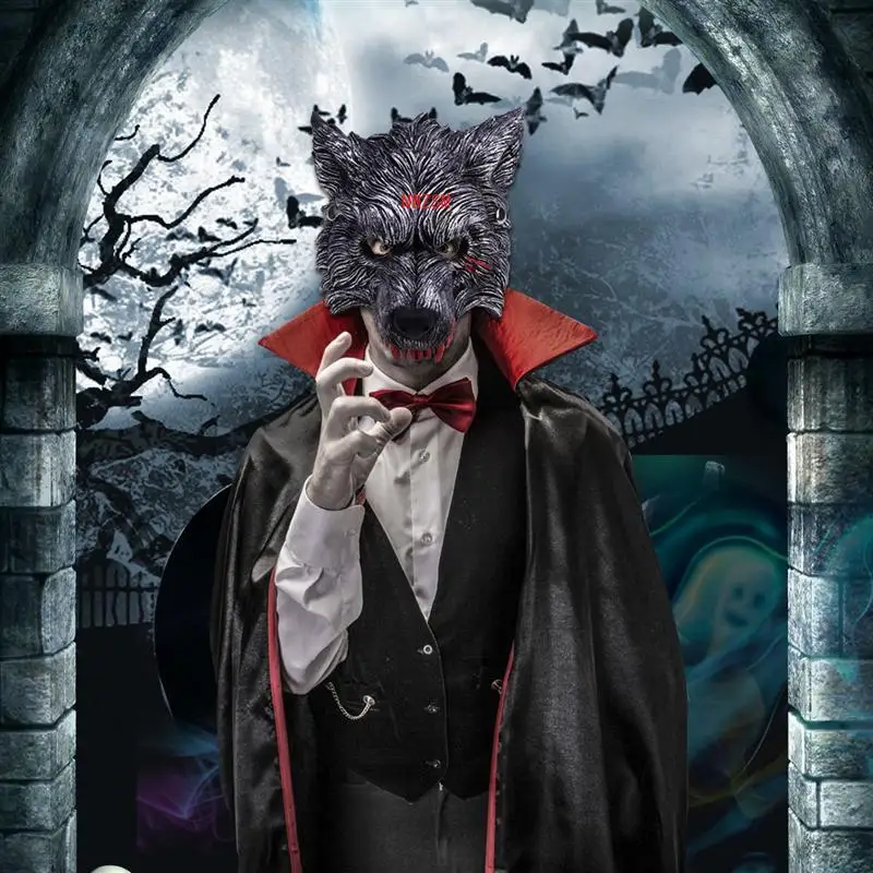 Маска таинственного оборотня на Хэллоуин маска волка голова костюм для