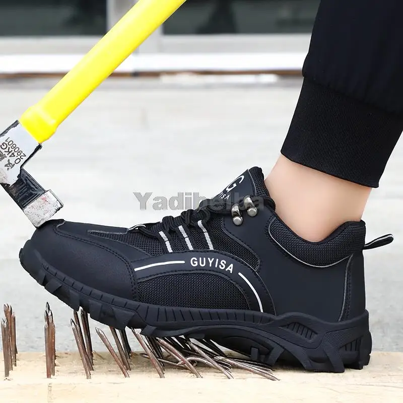 Защитные Нескользящие рабочие ботинки со стальным носком ударопрочные