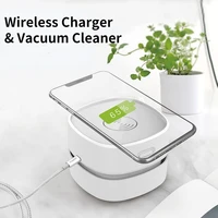 2in1 vacuum cleaner wireless charger mini portable usb fast charging pad handheld desktop keyboard vacuum dust remover cleaner