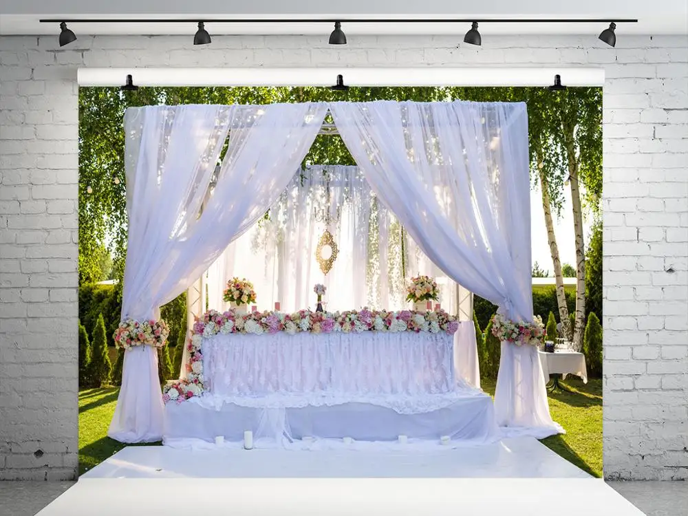 VinylBDS 10x10ft Photography Backdrop Romantic Wedding Arch Flowers ...