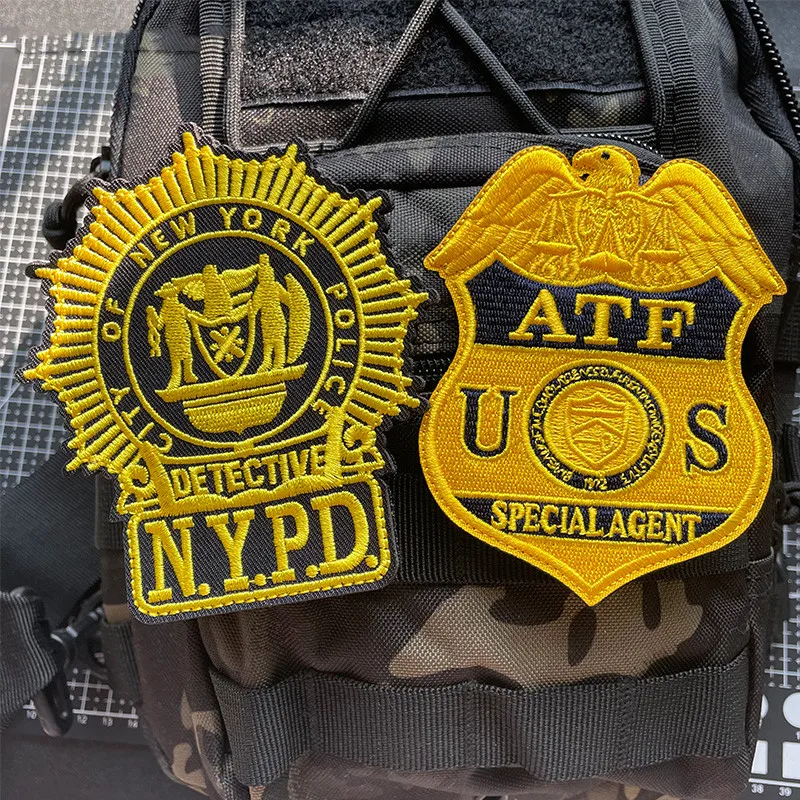 

New York Sheriff Embroidered LOGO Armband Authority Embroidered Velcro Patch Backpack Sticker Outdoor Clothing Decoration