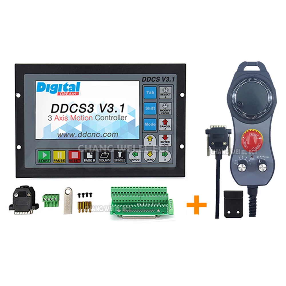 Ddcsv3.1 Cnc Offline Controller 3-axis/4-axis 500khz G Code Mach3 Usb Controller 6-axis Emergency Stop Handwheel Mpg