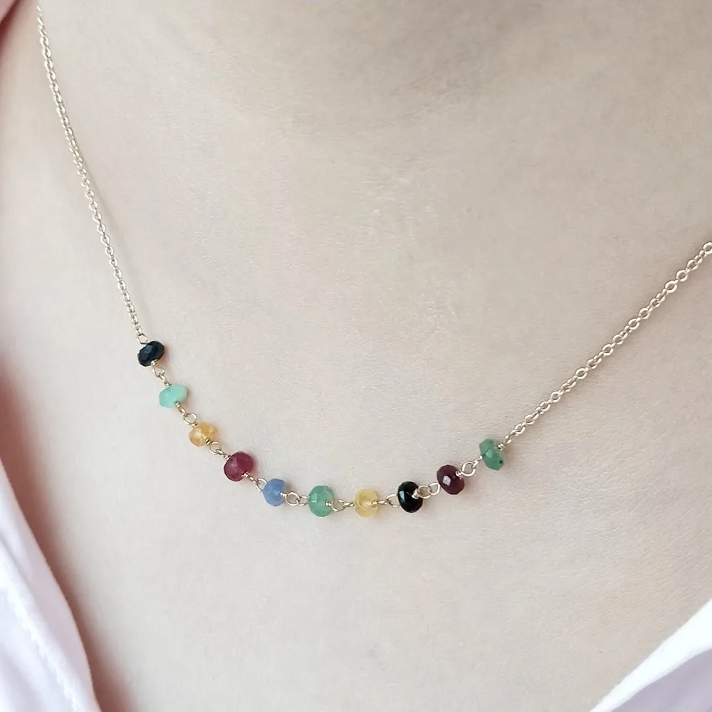 

Lii Ji Элегантное ожерелье-цепочка ручной работы из натуральных камней 40 см/45 см изящные украшения для подарка