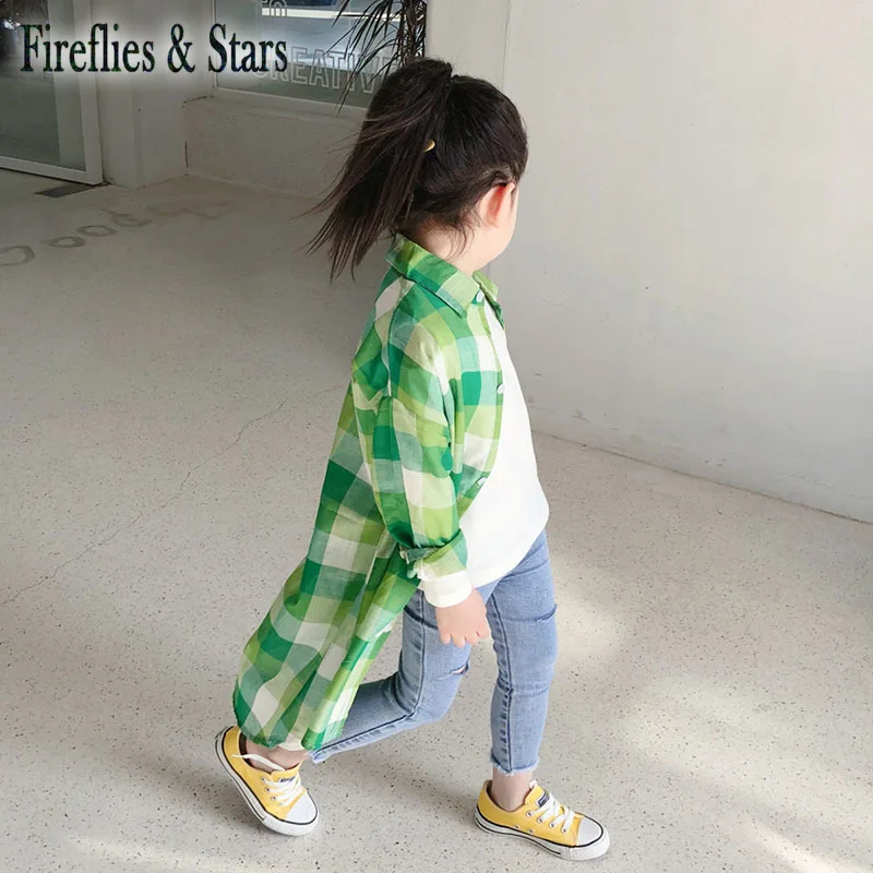 Весенне осенняя Блузка для девочек длинная рубашка малышей Детский кардиган