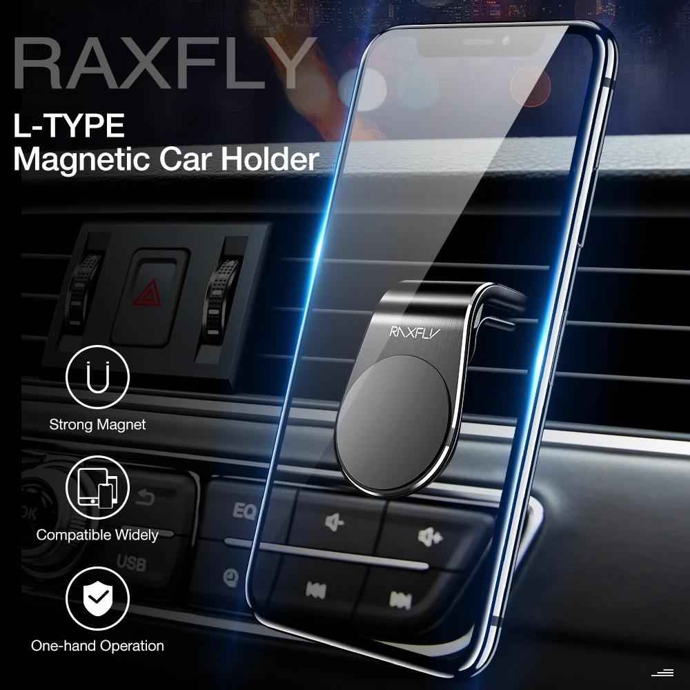 

L Shape Car Magnetic Phone Holder Air Vent Mount Stand in Car GPS Mobile Cell Phone Holder for iPhone Samsung Xiaomi