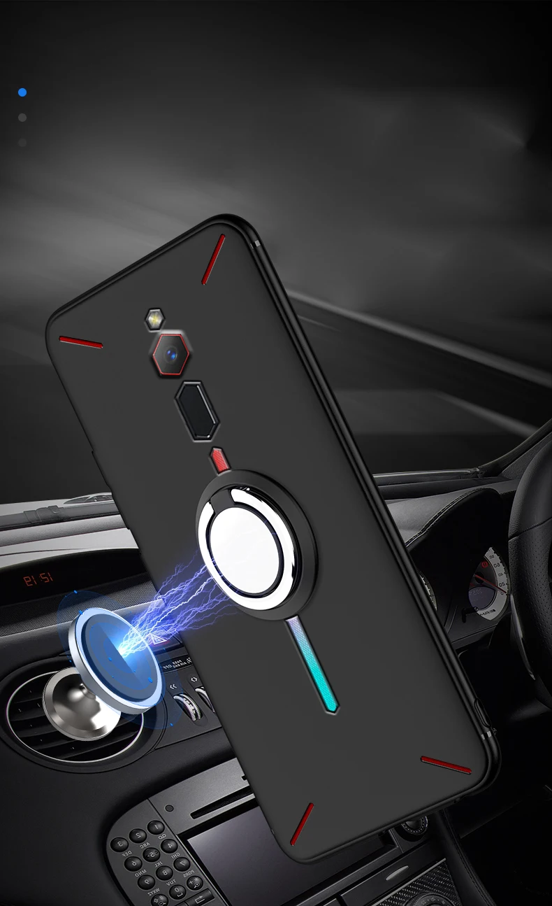 Чехол с кольцом держателем на палец для ZTE nubia Red Magic 3 3S NX629J NX619J|Бамперы| |