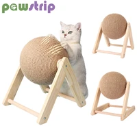 cat scratching ball toy sisal rope ball kitten interactive grinding paws toys wooden cats scratcher climbing frame pet furniture