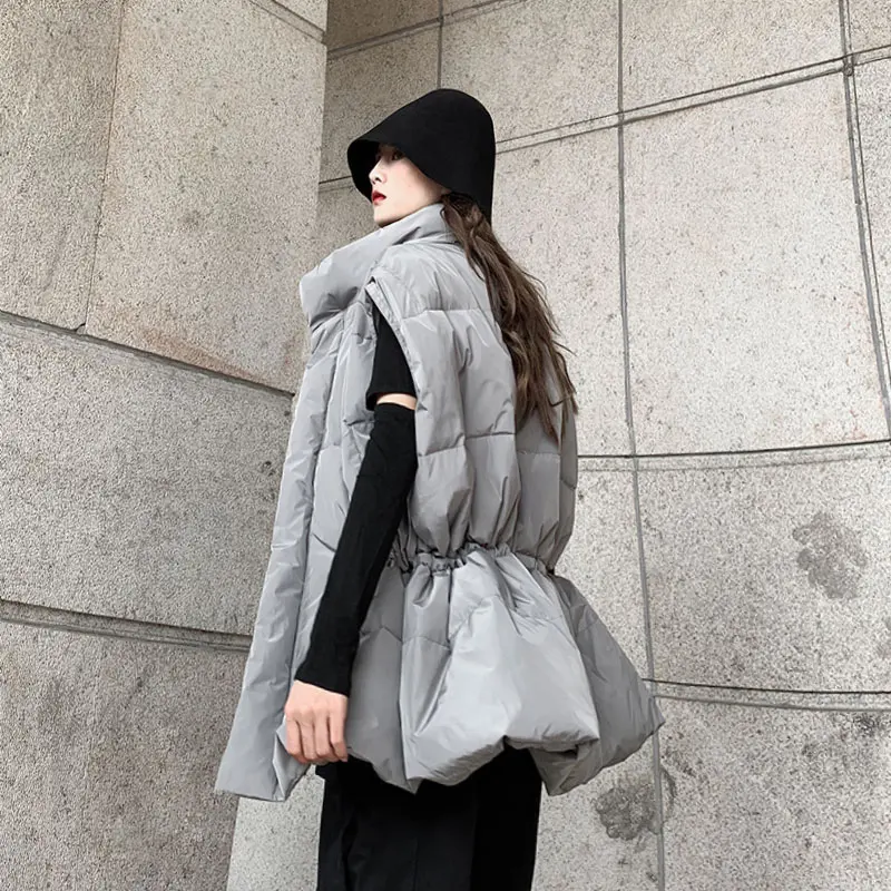 XITAO плиссированное пальто размера плюс модное без рукавов с карманами элегантное