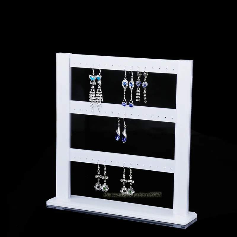 Высококачественная Белая двухслойная стойка для сережек с кремом 3 слойная