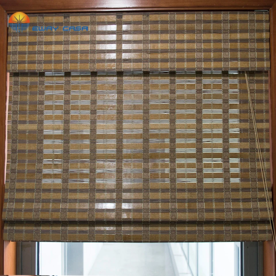 Бамбуковые жалюзи для дома Затемненные бамбуковые шторы в римском стиле с