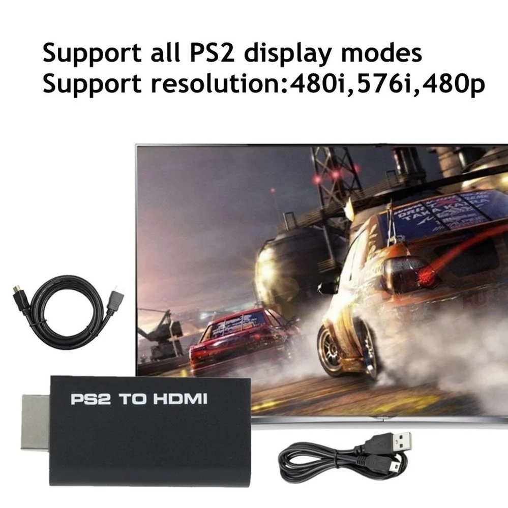 PzzPss HD PS2 To HDMI-Compatibale 480i/480p/576i Audio Video Converter Adapter With 3.5MM Supports For Display Modes | Электроника