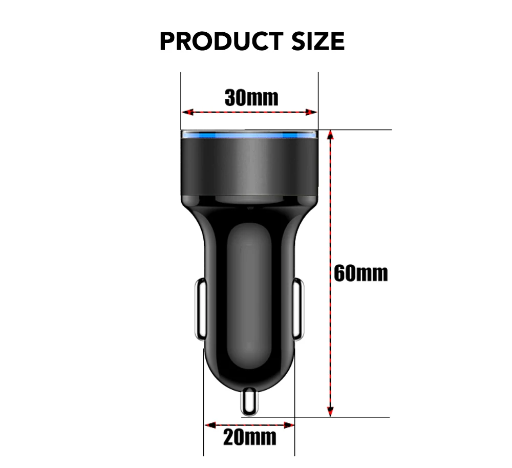 4.8A Dual USB Car Charger Mobile Phone Adapter With LED Display Quick Charge For iPhone Xiaomi Samsung Huawei LG Universal |