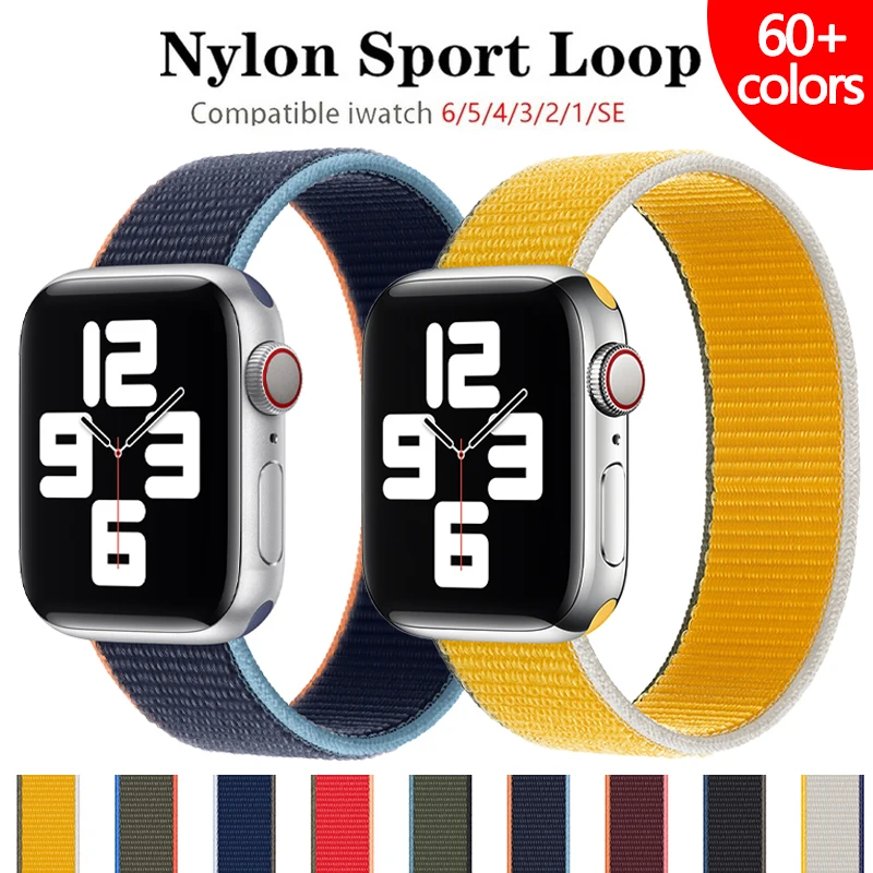 

Nylon loop strap for Apple watch band 44mm 40mm iwatch band 42mm 38mm smartwatch belt bracelet correa apple watch 6 se 5 4 3 2
