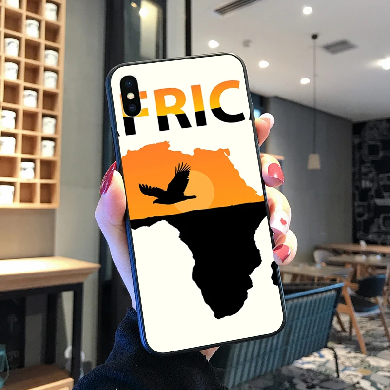 

Africa Map Geography Phone Case For Iphone XR X 6 6S 7 8 Plus Fundas Apple 11 Pro XS Max SE 2020 iphone 12 capas etui