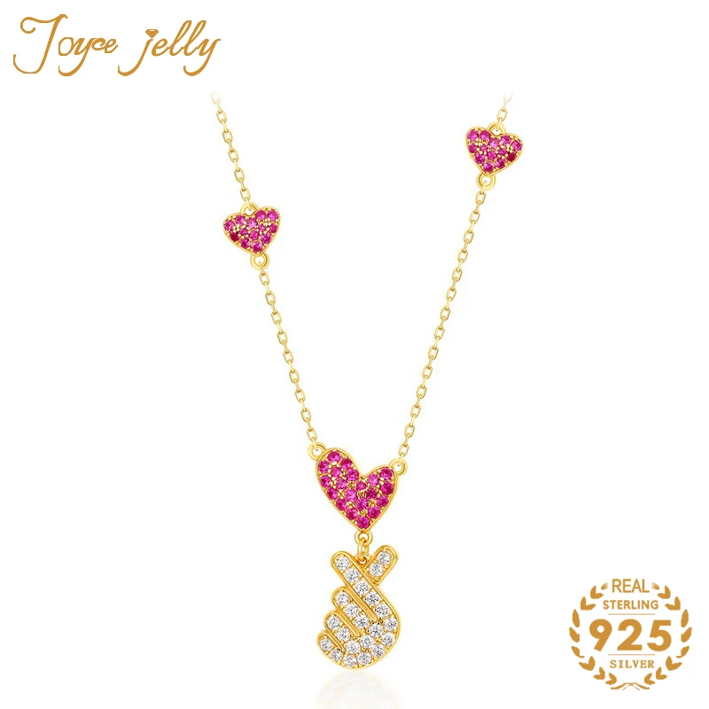 

JoyceJelly модные ювелирные изделия из серебра 925 пробы ожерелье в форме сердца рубиновый драгоценный камень для женщин Свадьба горячие продажи ...