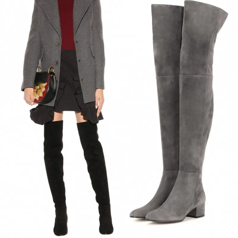 

EHPER Thigh High Boots Over the Knee Boots AW Fashion Boots Zipper