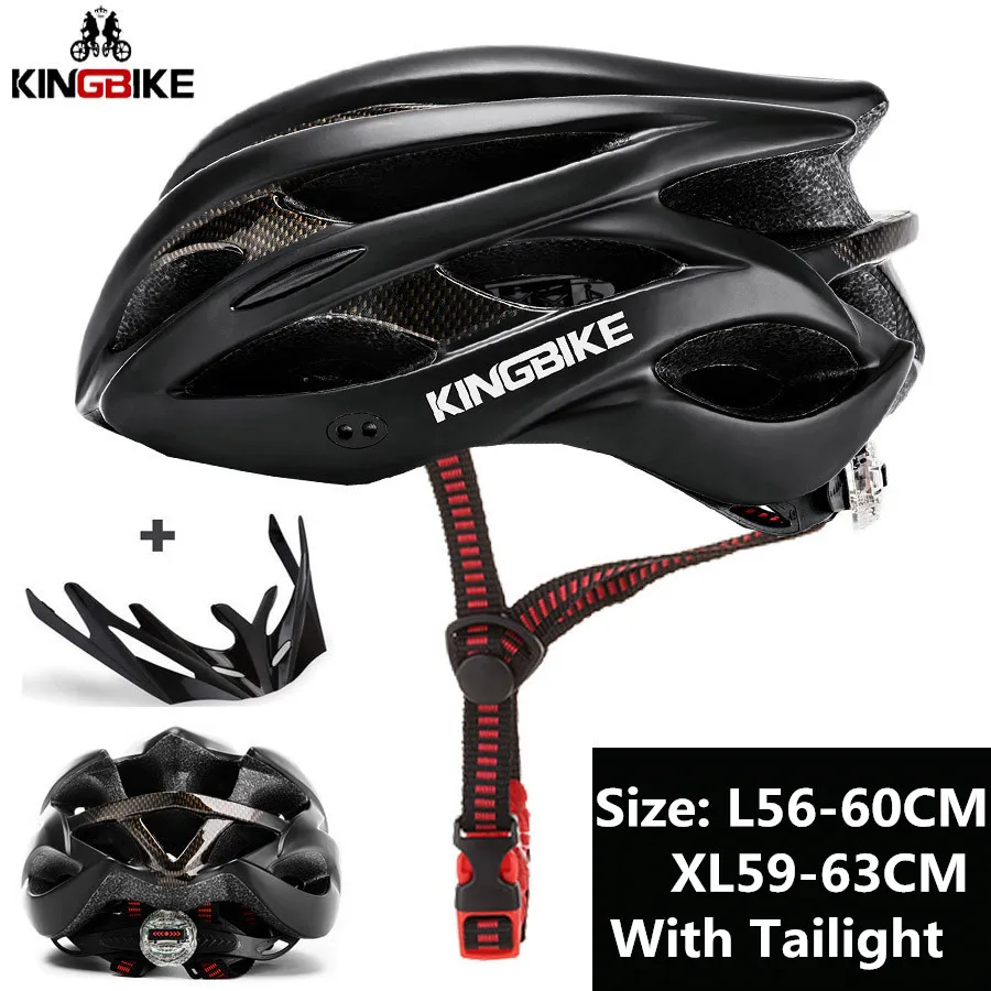 629Black KINGBIKE сверхлегкий MTB велосипедный шлем CPSC& CE сертифицированный велосипедный шлем для верховой езды задний свет+ солнцезащитный козырек велосипедный шлем - Цвет: 629Black