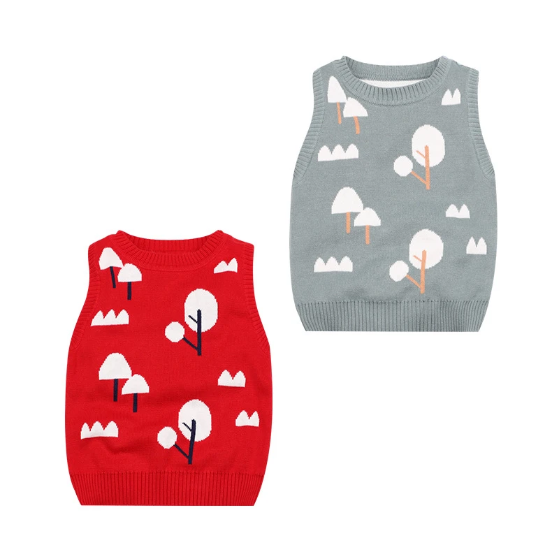 Милый жилет с рисунком для младенцев детский вязаный сезон весна-осень