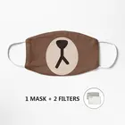 Линия друзья-коричневая маска PM2.5 дышащая женская защитная маска для рта моющаяся многоразовая