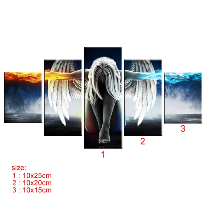 Современный черно белый дизайн перо Крылья Ангела художественный печатный