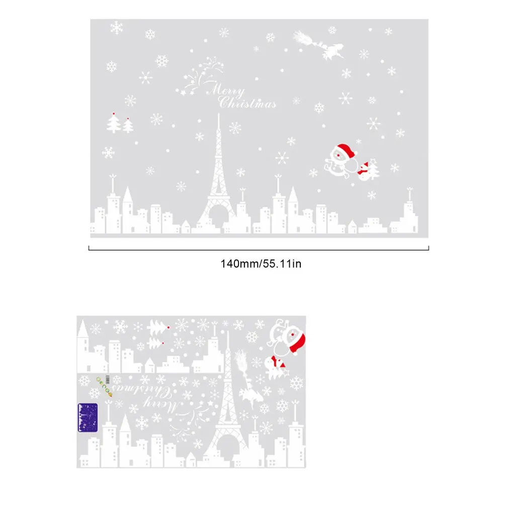 

Merry Christmas Wall Sticker Santa Claus Elk Snowman Window Glass Scene Arrangement Door And Window Decoration SK9242