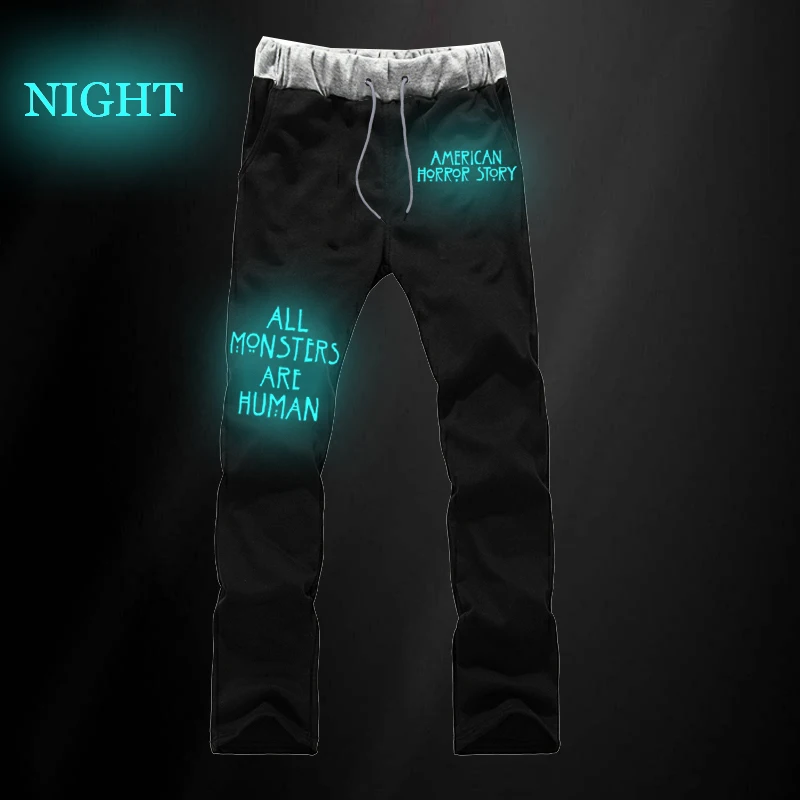 

American Horror Story Luminous Pants Harajuku Man Pants Pattern Sweatpant Streetwear Gym Pants Women Trousers Men's Clothing
