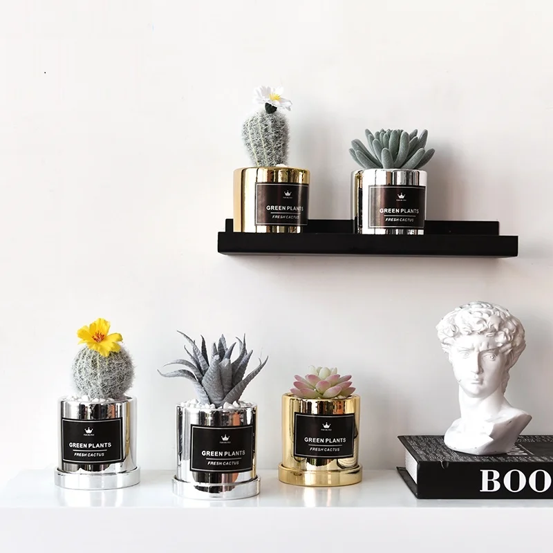 Скандинавские керамические вазы светильник роскошный суккуленты в горшке