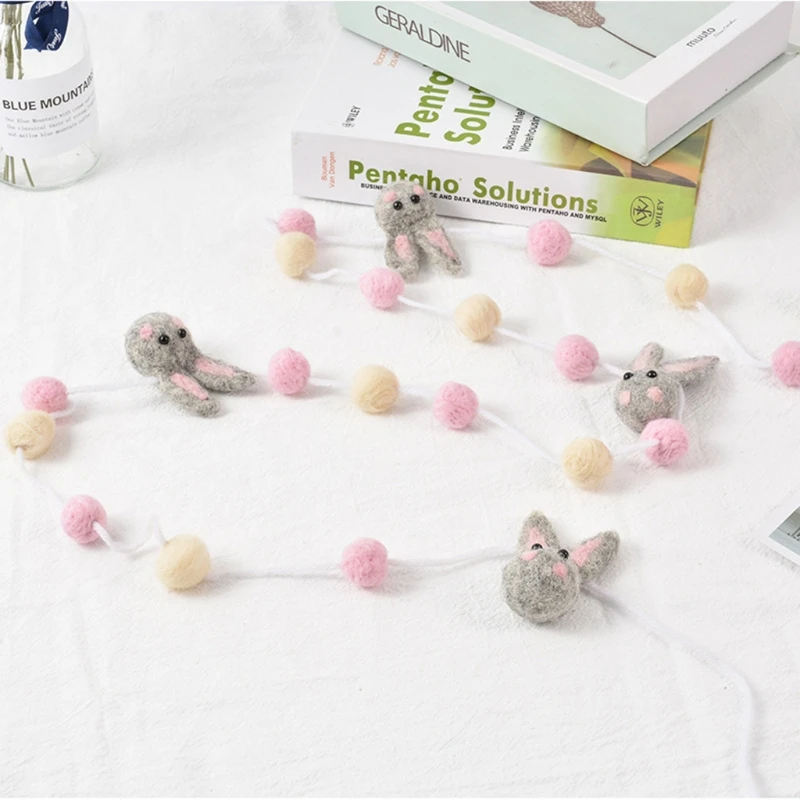 

Handmade Wool Felt Pom Pom Balls Beading String Hanging Garland Home Party Decoration Ornaments