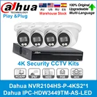 Dahua 4MP IP-камера Wizsense IPC-HDW3449TM-AS-LED 4K NVR NVR2104HS-P-4KS2 H.265 + POE CCTV система видеонаблюдения